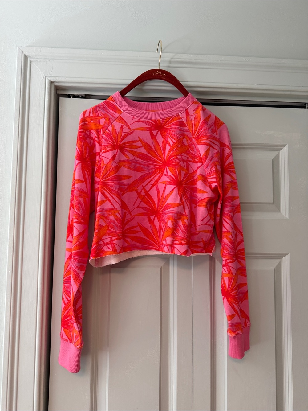 Spiritual Gangster Tropical Cropped Sweatshirt / Beach Cover Up – XS